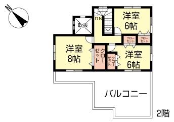 Floor plan. 28.8 million yen, 4LDK, Land area 195.13 sq m , Building area 124.03 sq m 2 floor Floor Plan