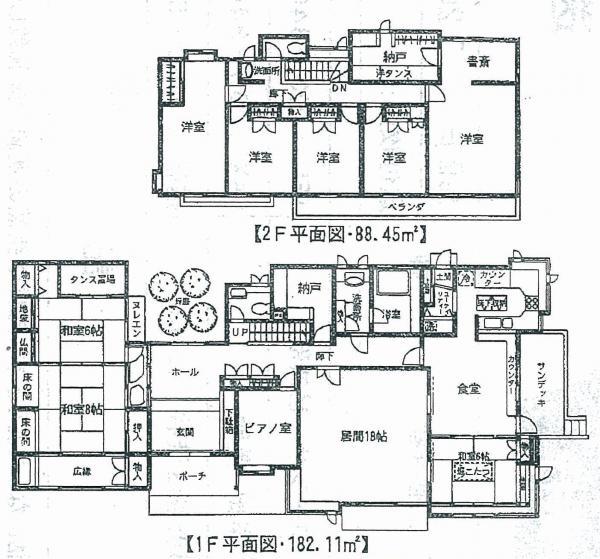 Floor plan. 55 million yen, 10LDK+2S, Land area 718.05 sq m , Building area 270.56 sq m