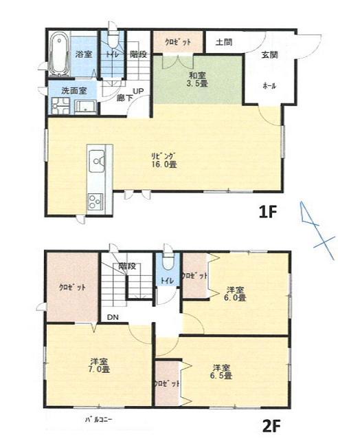 Floor plan. Price 25,800,000 yen, 3LDK+S, Land area 192.04 sq m , Building area 100.25 sq m