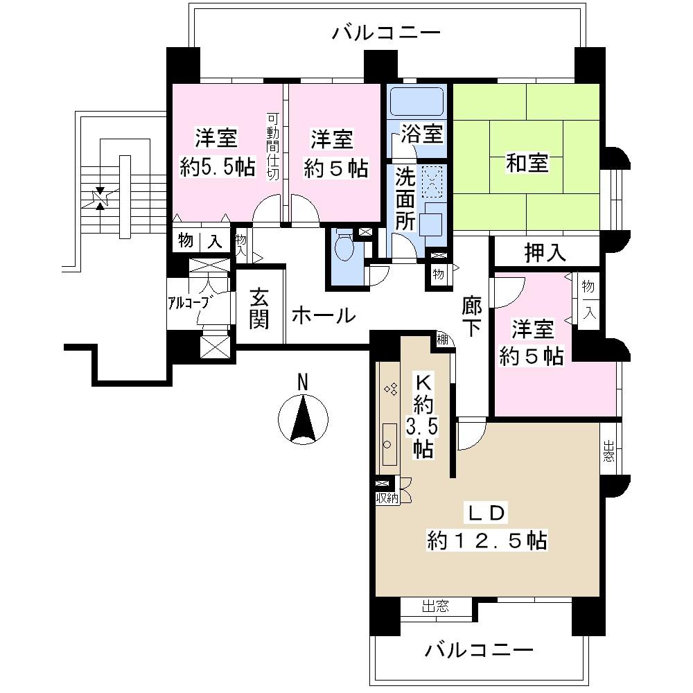 Floor plan. 4LDK, Price 12.3 million yen, Occupied area 98.37 sq m , Balcony area 26.61 sq m