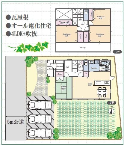 Floor plan. 19.9 million yen, 4LDK, Land area 232.28 sq m , Building area 99.36 sq m