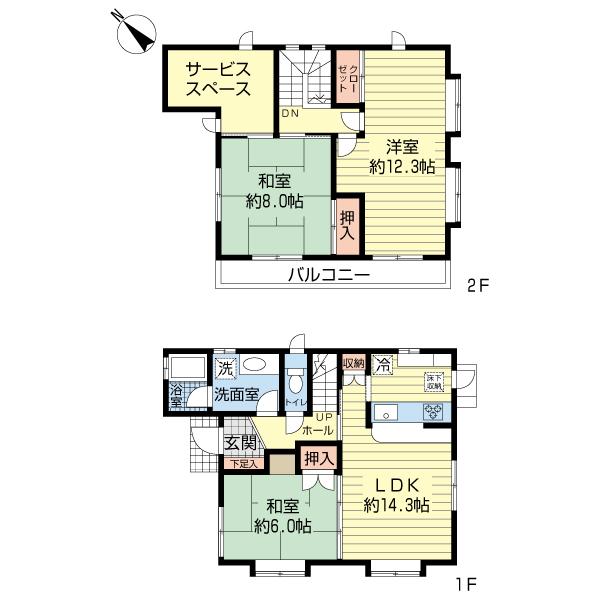 Floor plan. 20.8 million yen, 4LDK + S (storeroom), Land area 100.29 sq m , Building area 99.36 sq m