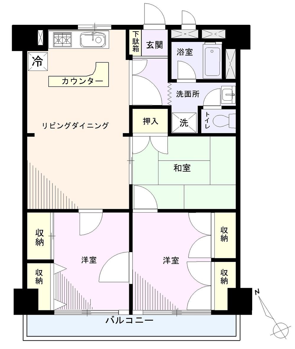 Floor plan. 3LDK, Price 14.3 million yen, Footprint 67.2 sq m , Balcony area 7 sq m