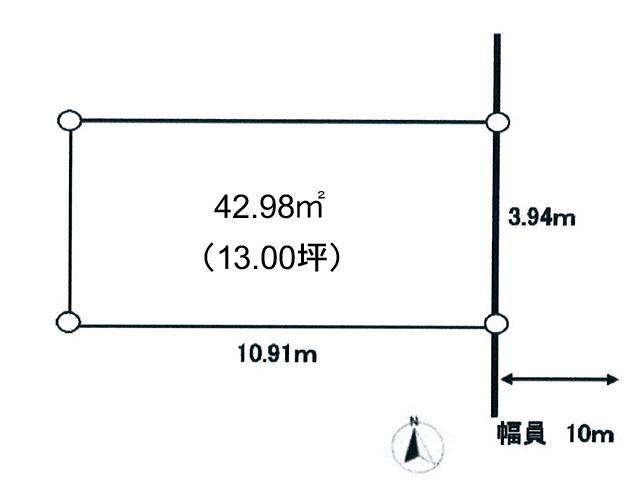 Compartment figure. Land price 19,800,000 yen, Land area 42.98 sq m
