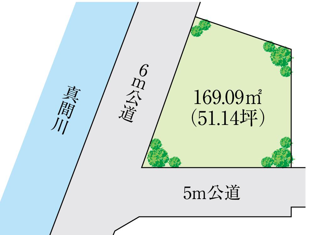 Compartment figure. Land price 56 million yen, It is a land area 169.09 sq m public road corner lot property