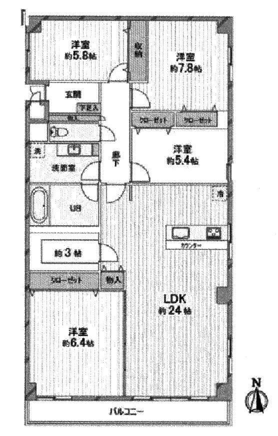 Floor plan. 4LDK + S (storeroom), Price 36,880,000 yen, Footprint 102.07 sq m , Balcony area 11.03 sq m