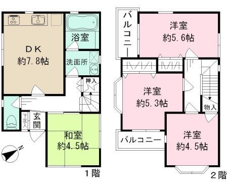 Floor plan. 32,800,000 yen, 4DK, Land area 71.16 sq m , Building area 66.92 sq m