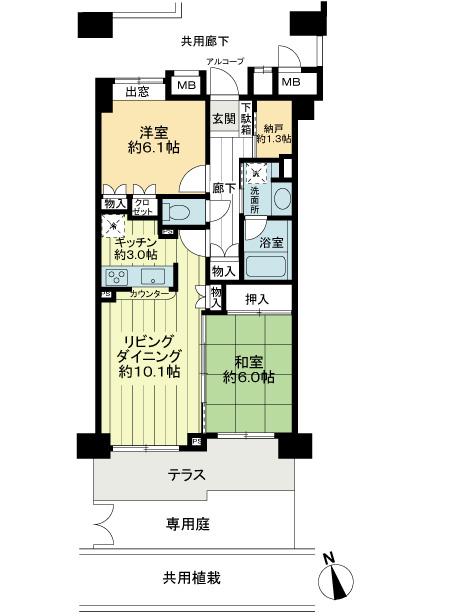 Floor plan. 2LDK + S (storeroom), Price 28.8 million yen, Occupied area 59.96 sq m