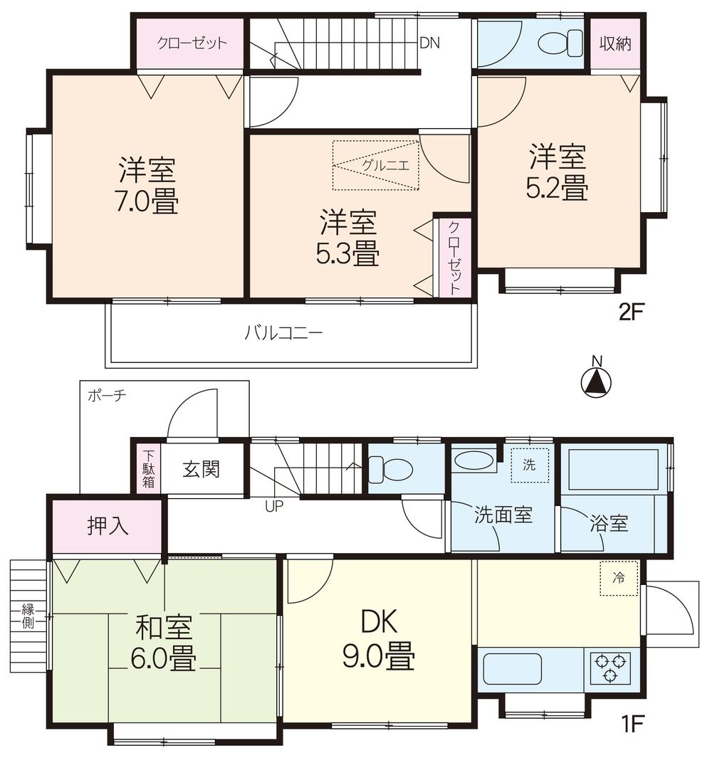 Floor plan. 24,900,000 yen, 4DK, Land area 105.27 sq m , Building area 82.8 sq m