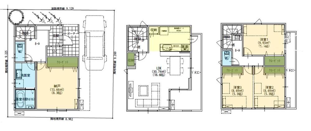 Floor plan. 45,800,000 yen, 4LDK, Land area 83.69 sq m , Building area 112.19 sq m