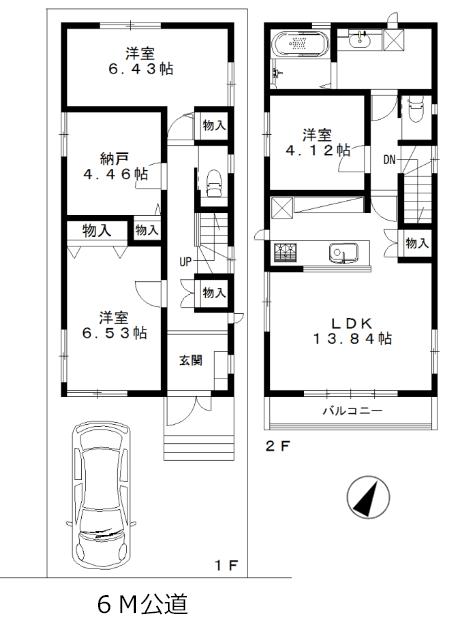 Floor plan. (Building 2), Price 32 million yen, 4LDK, Land area 90.24 sq m , Building area 88.5 sq m