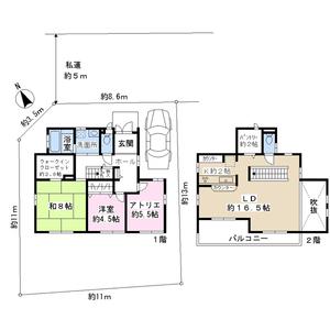 Floor plan. 38,800,000 yen, 3LDK + S (storeroom), Land area 144.76 sq m , Building area 100.99 sq m