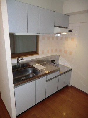 Kitchen. Two-burner gas stove can be installed