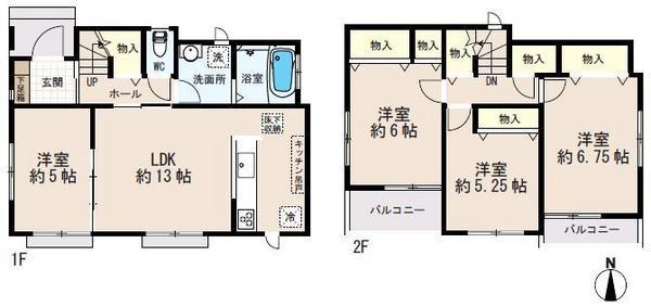 Floor plan. 23.8 million yen, 4LDK, Land area 102.19 sq m , Building area 86.32 sq m