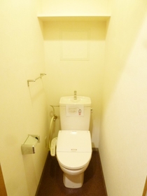 Toilet. With Washlet! Thankfully even with a shelf at the top!