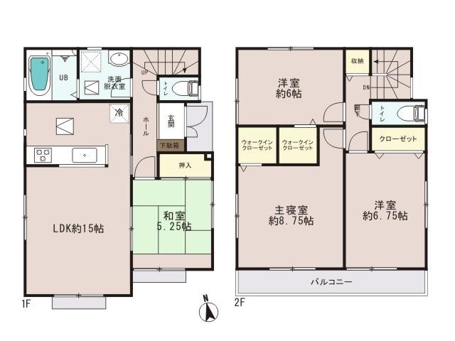 Floor plan. 24,800,000 yen, 4LDK, Land area 134.2 sq m , Building area 98.54 sq m