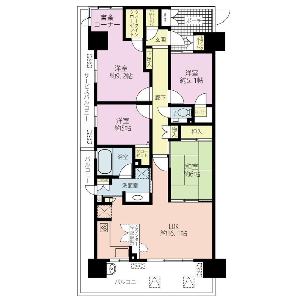 Floor plan. Spacious 4LDk