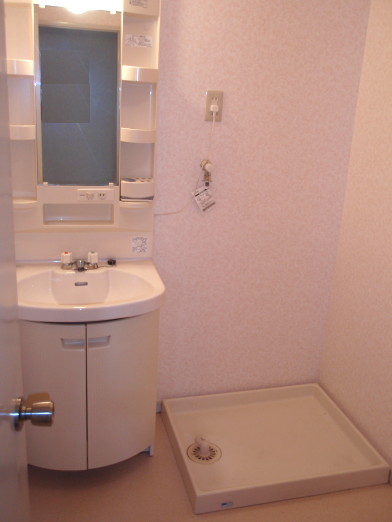 Washroom. Washing machine can be installed to the bathroom next to the dressing room.