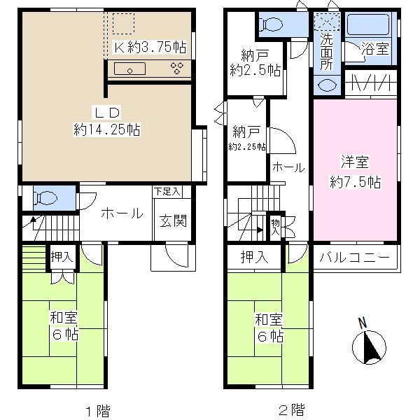 Floor plan. 36,900,000 yen, 3LDK + 2S (storeroom), Land area 100.31 sq m , Building area 96.88 sq m