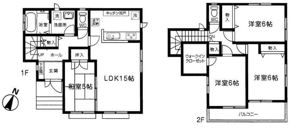 Floor plan. (Building 2), Price 48,800,000 yen, 4LDK, Land area 104.46 sq m , Building area 98.12 sq m