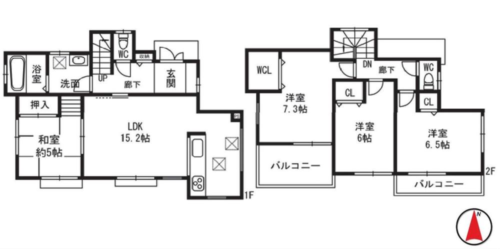 Floor plan. 35,800,000 yen, 4LDK, Land area 102.9 sq m , Building area 95.01 sq m