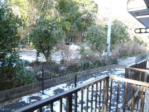 Balcony. The outside of the balcony is a dedicated garden. Fenced.