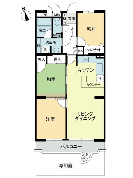 Floor plan. 2LDK + S (storeroom), Price 18,800,000 yen, Occupied area 71.61 sq m , Balcony area 6.72 sq m