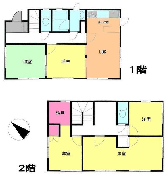 Floor plan. 55 million yen, 5LDK + S (storeroom), Land area 151.28 sq m , Building area 120.92 sq m
