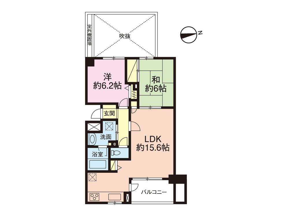 Floor plan. 2LDK, Price 18.2 million yen, Footprint 61 sq m , Balcony area is 5.6 sq m indoor clean your. Please have a look once actually.