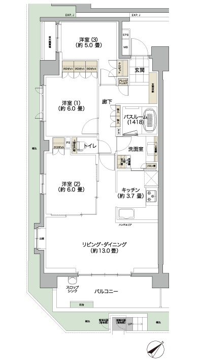 Floor: 3LDK, occupied area: 75.08 sq m, Price: 45,400,000 yen, now on sale
