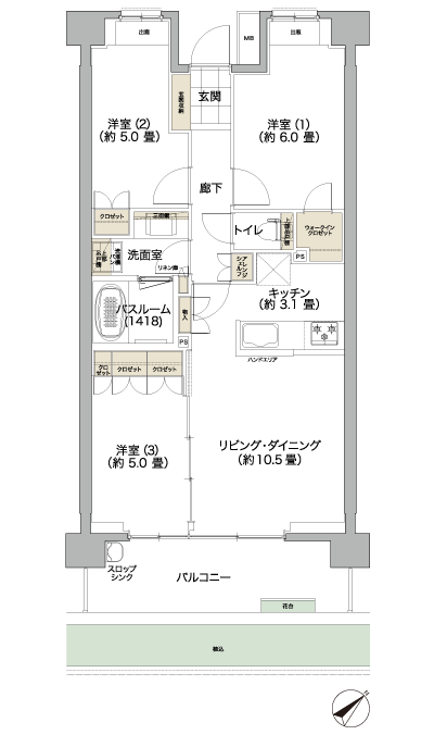Floor: 3LDK + WIC, the occupied area: 65.24 sq m, Price: 35,900,000 yen, now on sale