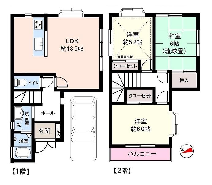 Floor plan. 35,800,000 yen, 3LDK, Land area 74 sq m , Building area 75.14 sq m new interior renovation plans. Day good for the southwest side of the adjacent land passage!