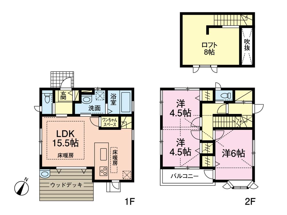 Floor plan. 34,800,000 yen, 3LDK, Land area 92.72 sq m , Floor plan of commitment building area 73.86 sq m house builders and construction