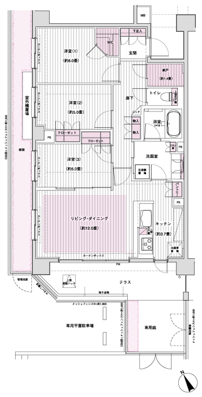 Floor: 3LDK + WIC + N, the area occupied: 77.3 sq m, Price: 49,900,000 yen, now on sale