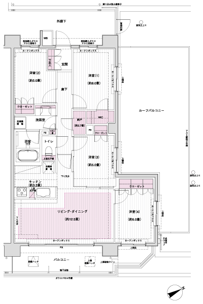 Floor: 4LDK + WIC + N, the occupied area: 81.16 sq m, Price: 58,900,000 yen, now on sale