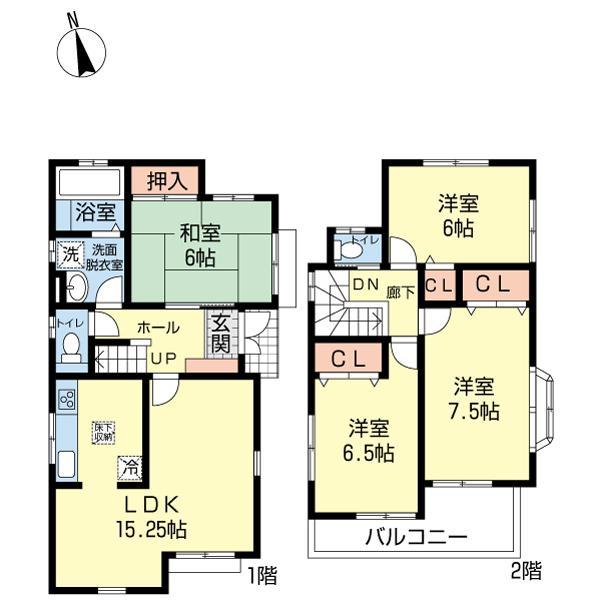 Floor plan. (5 Building), Price 21,800,000 yen, 4LDK, Land area 110.18 sq m , Building area 95.22 sq m