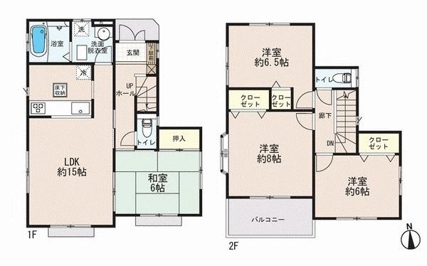 Floor plan. (3 Building), Price 24,800,000 yen, 4LDK, Land area 110.05 sq m , Building area 96.05 sq m