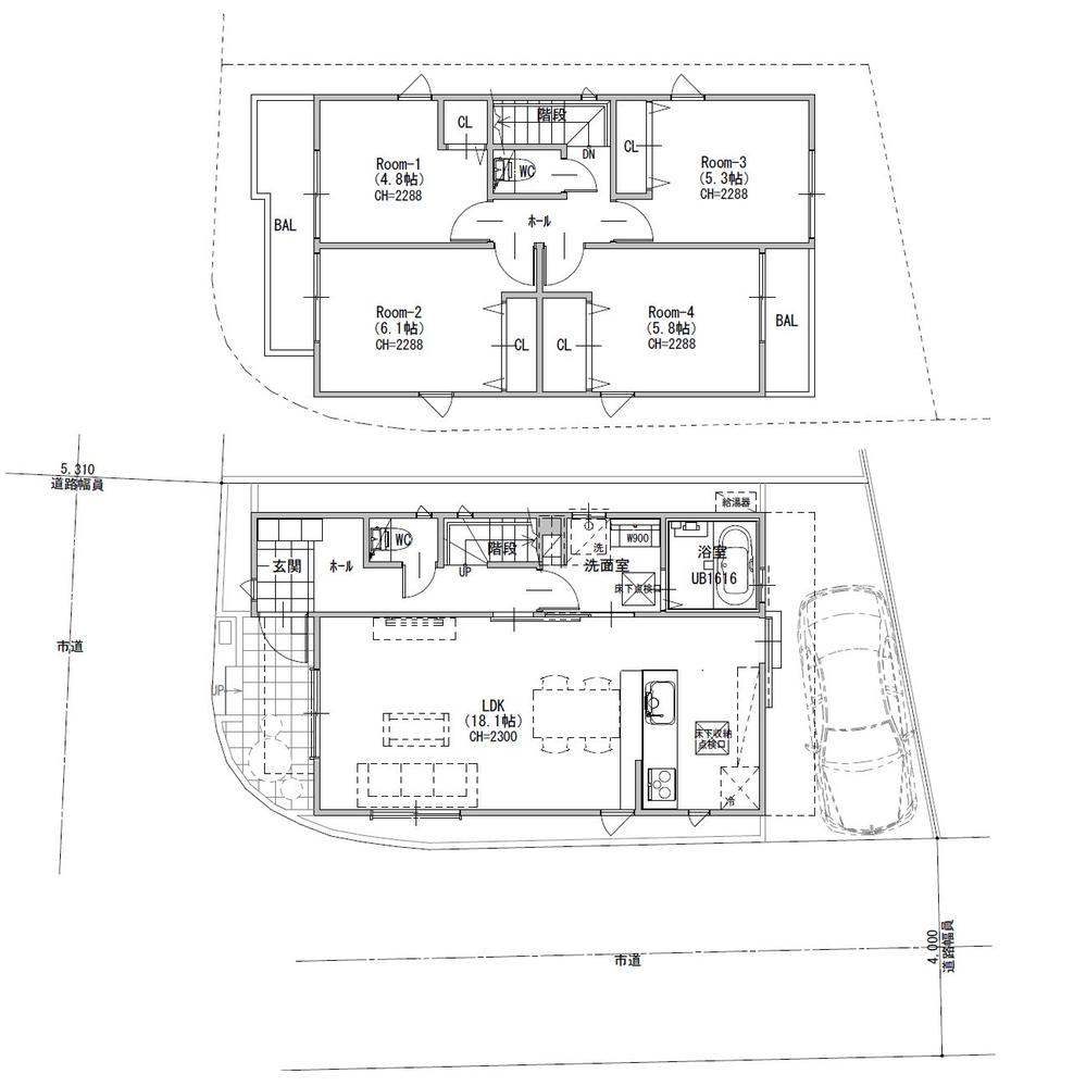 Floor plan. 42,800,000 yen, 4LDK, Land area 82.21 sq m , Building area 94.01 sq m