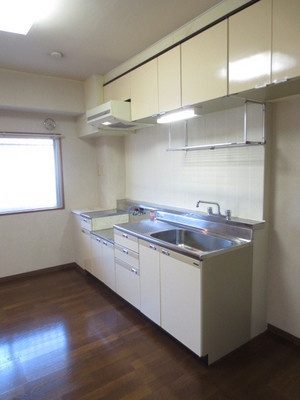 Kitchen. The kitchen is spacious also workbench has become a system kitchen or