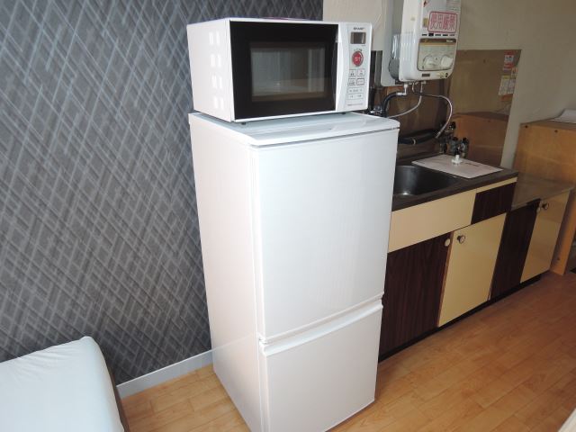 Kitchen. microwave, Fridge