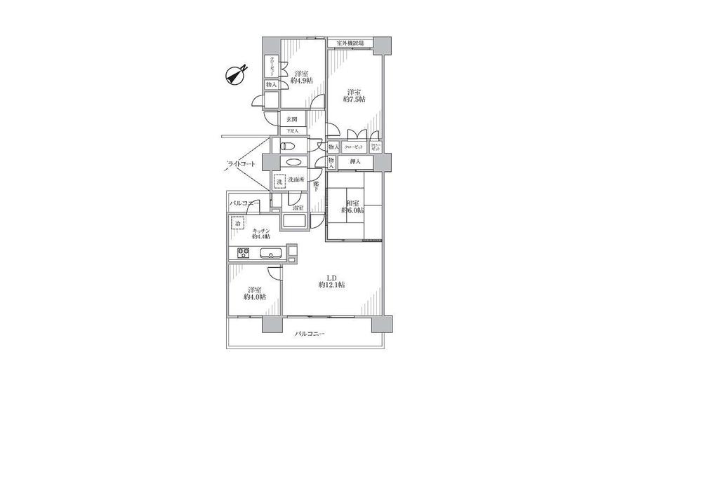 Floor plan. 4LDK, Price 19,980,000 yen, Occupied area 87.37 sq m , Balcony area 14.1 sq m