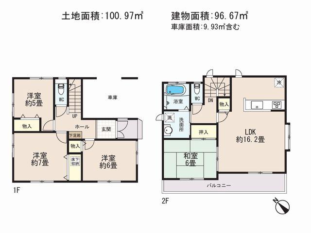 Floor plan. 48,800,000 yen, 4LDK, Land area 100.97 sq m , Building area 96.67 sq m floor plan