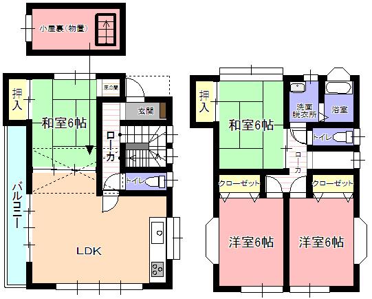 Floor plan. 16.8 million yen, 4LDK, Land area 93.61 sq m , Building area 90.88 sq m