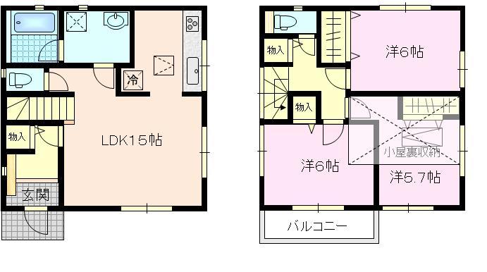 Floor plan. (2), Price 35,800,000 yen, 3LDK, Land area 106.65 sq m , Building area 79.38 sq m