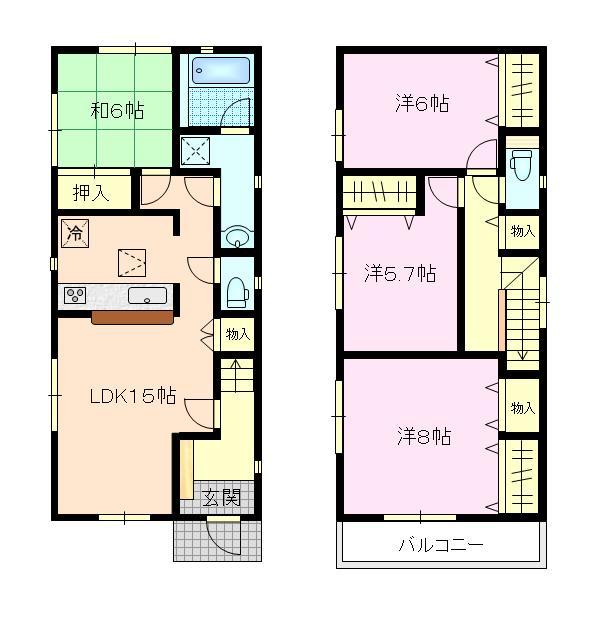 Floor plan. (1), Price 38,800,000 yen, 4LDK, Land area 90.84 sq m , Building area 92.33 sq m