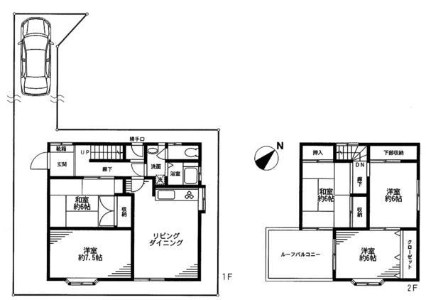 Floor plan. 27 million yen, 5LDK, Land area 123 sq m , The building is the area 99.87 sq m parking space with one.