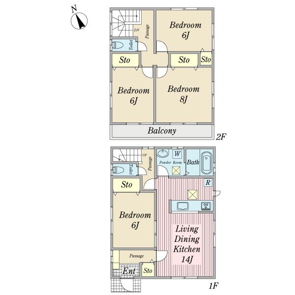 Floor plan. 47,800,000 yen, 4LDK, Land area 115.06 sq m , Building area 98.54 sq m