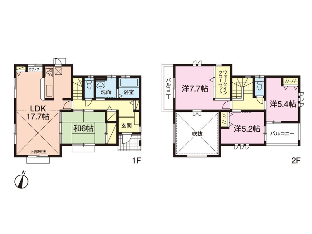 Floor plan. (1 Building), Price 36,600,000 yen, 4LDK, Land area 167.03 sq m , Building area 104.33 sq m