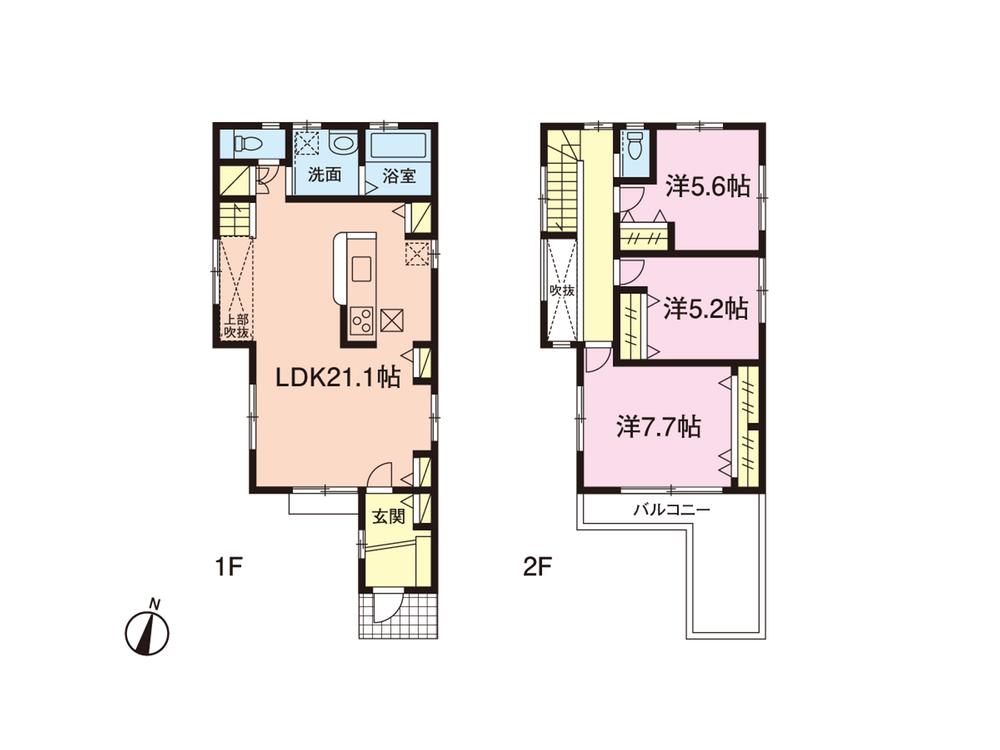 Floor plan. (4 Building), Price 30.5 million yen, 3LDK, Land area 221.92 sq m , Building area 94.39 sq m