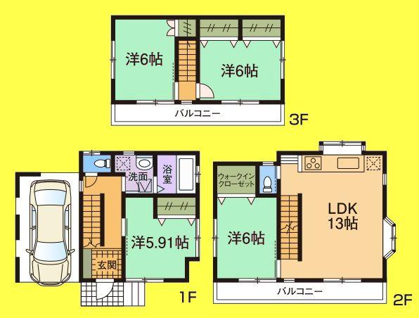 Floor plan. 31.5 million yen, 4LDK, Land area 67.58 sq m , It is a building area of 104.1 sq m floor plan